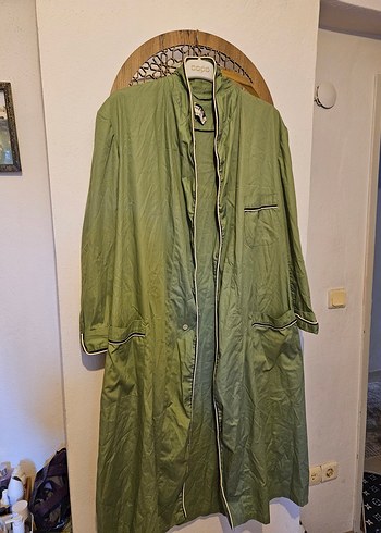 Uzun Yeşil Vintage Sabahlık - Görsel 2