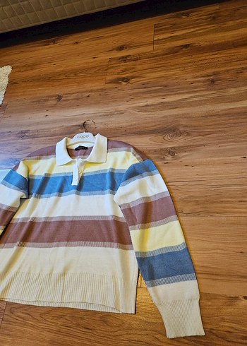 Kadın Renkli Çizgili Kazak - Görsel 4