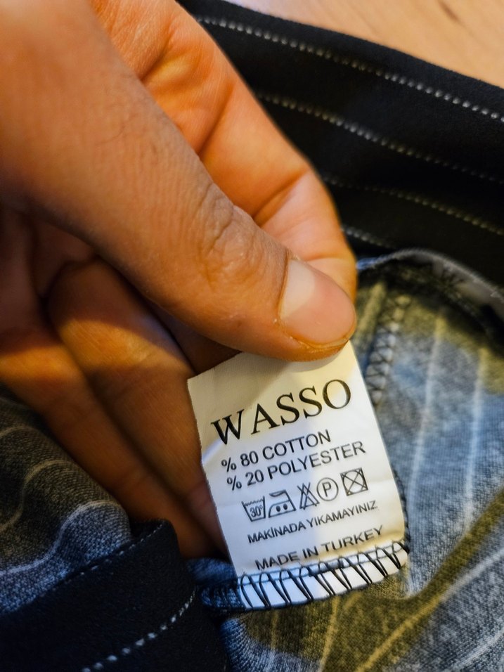Kadın Siyah Çizgili Kumaş Cotton Pantolon - Görsel 4
