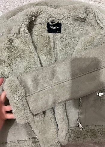 Gri Süet Kürklü Kısa Kadın Ceket - Görsel 2