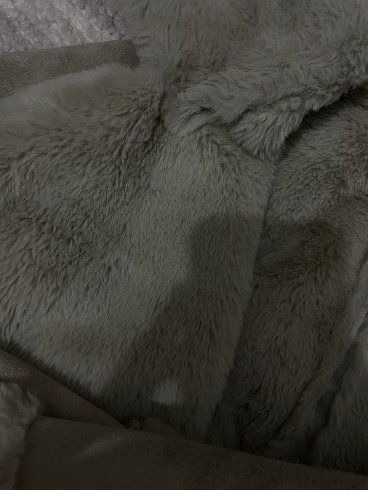 Gri Süet Kürklü Kısa Kadın Ceket - Görsel 3