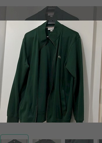 Lacoste Koyu Yesil Fermuarli Bomber Ceket