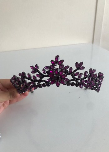Mor Parlak Gotik Taç Saç Aksesuarı - Görsel 2