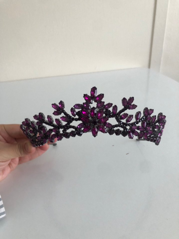 Mor Parlak Gotik Taç Saç Aksesuarı - Görsel 2