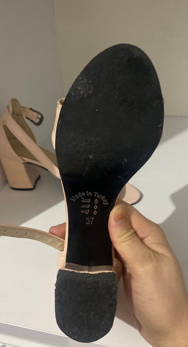 Bej Tokalı İnce Topuklu Kadın Ayakkabı - Görsel 3