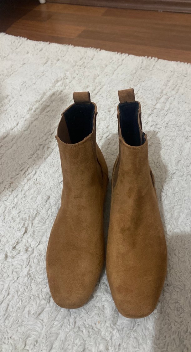 Kadın Süet Kahverengi Dolgu Topuk Bot - Görsel 2