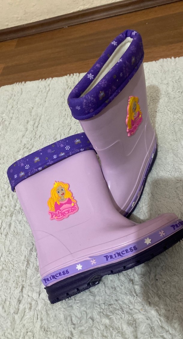 Kız Çocuk Mor Prenses Desenli Yağmur Çizmesi - Görsel 4