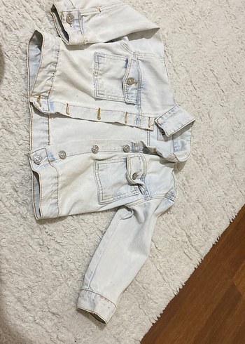 Kız Çocuk Gri Denim Barbie Baskılı Ceket - Görsel 2