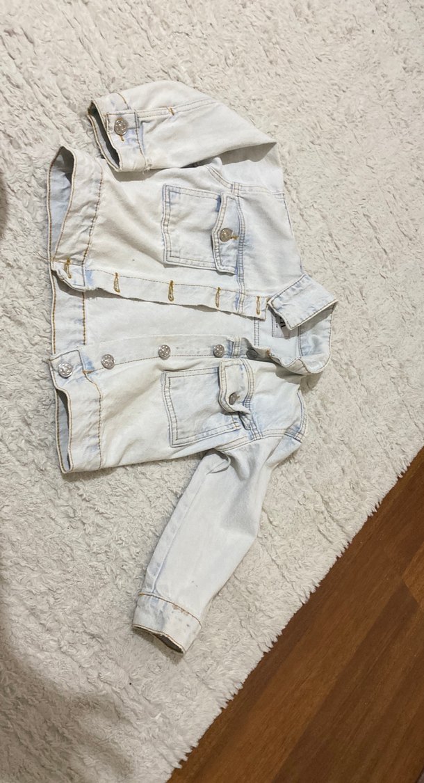 Kız Çocuk Gri Denim Barbie Baskılı Ceket - Görsel 2