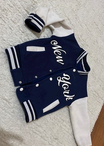 Erkek Çocuk Mavi Baskılı Streetwear Ceket - Görsel 2