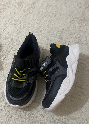 Sarı Gri Erkek Çocuk Spor Ayakkabı Velcro - Görsel 2