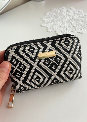 Siyah Yılan Derisi Desenli Fermuarlı Kadın Cüzdanı - Görsel 3