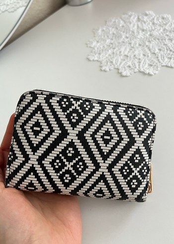 Siyah Yılan Derisi Desenli Fermuarlı Kadın Cüzdanı - Görsel 2