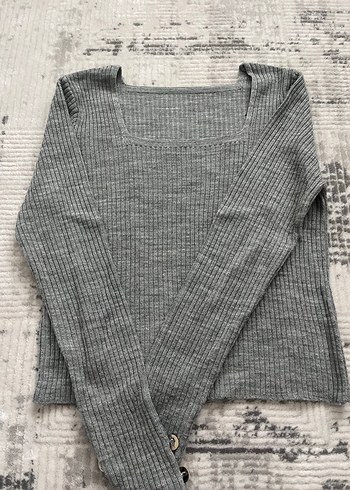 Gri Triko Kadın Bluz - Görsel 3