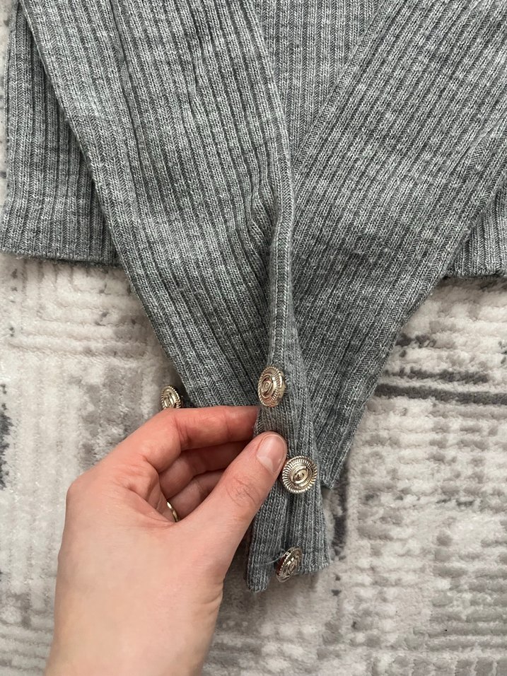 Gri Triko Kadın Bluz - Görsel 2