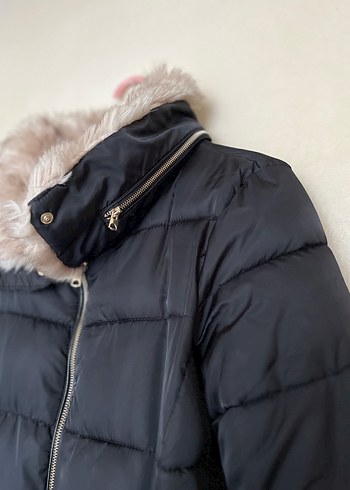 Siyah Kürklü Kadın Kışlık Mont - Görsel 2