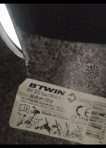 Mavi Çocuk Bisiklet Kaskı Velcro Bantlı - Görsel 3