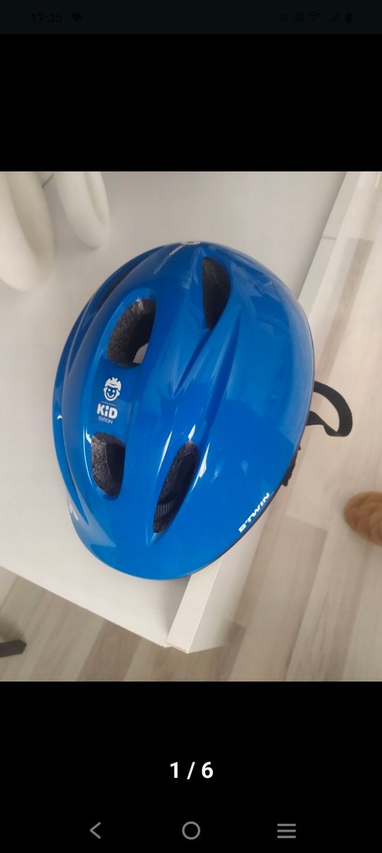 Mavi Çocuk Bisiklet Kaskı Velcro Bantlı - Görsel 4