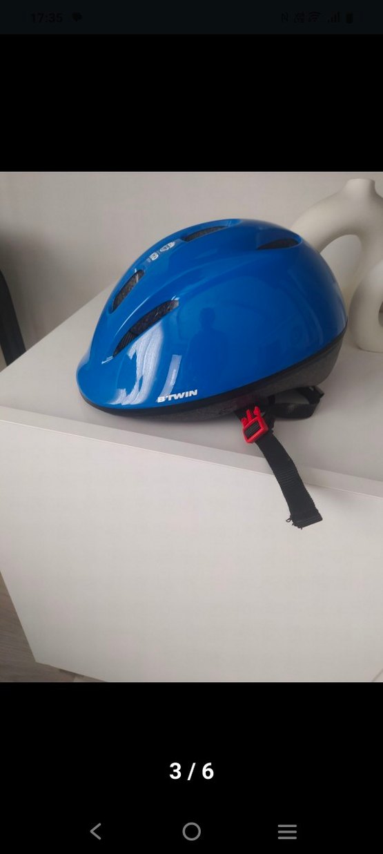 Mavi Çocuk Bisiklet Kaskı Velcro Bantlı - Görsel 2