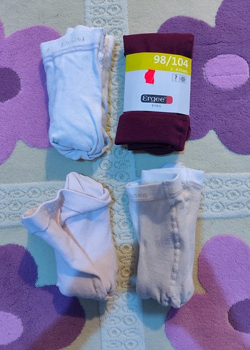 Ergee Beyaz Pamuklu Çocuk Külotlu Çorap 98/104 - Görsel 2