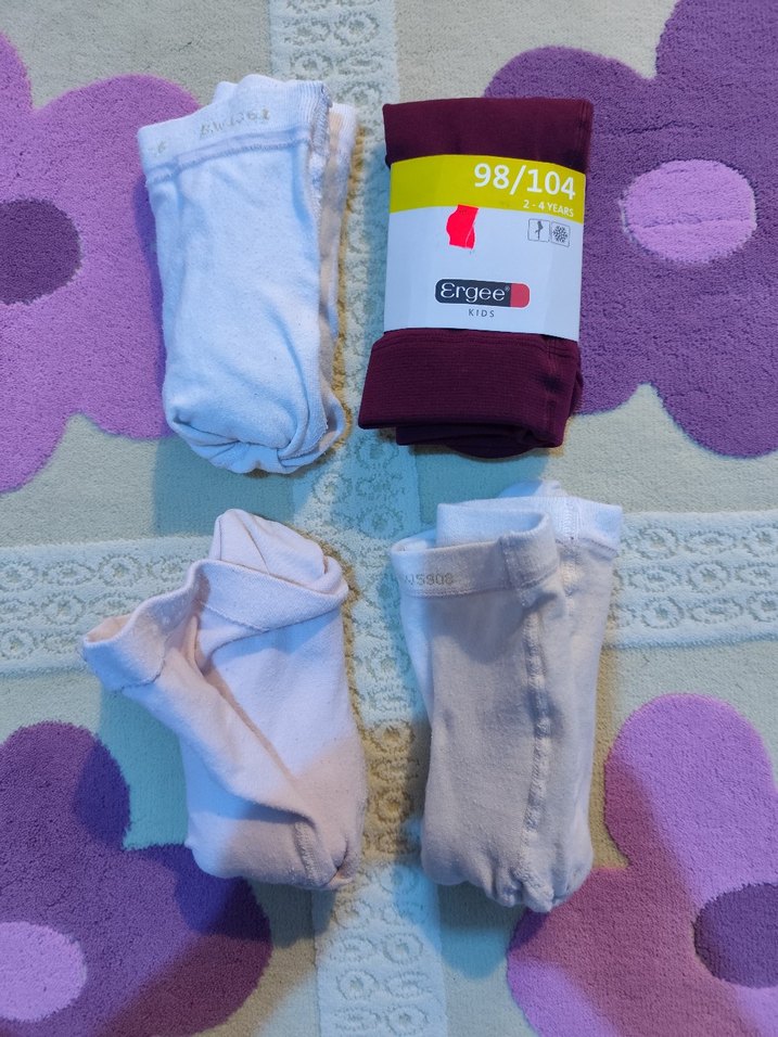 Ergee Beyaz Pamuklu Çocuk Külotlu Çorap 98/104 - Görsel 2