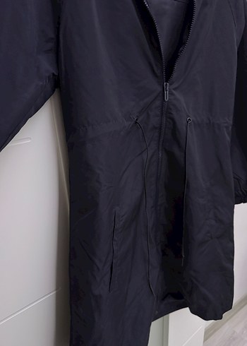 Kadın Lacivert Midi Yağmurluk Fermuarlı - Görsel 3