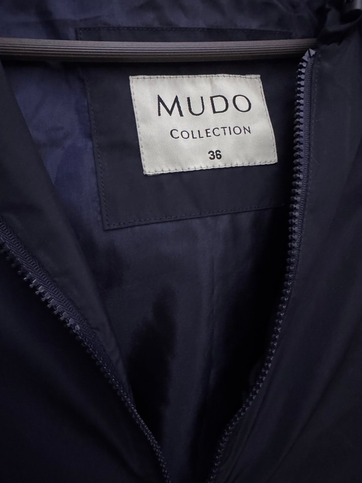 Kadın Lacivert Midi Yağmurluk Fermuarlı - Görsel 2