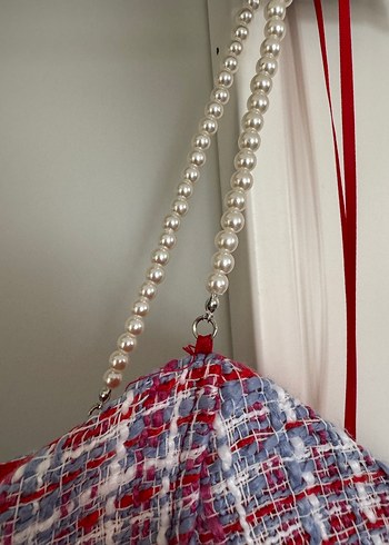 Düğmeli Mini Kırmızı Gri etek bluz takımı - Görsel 5