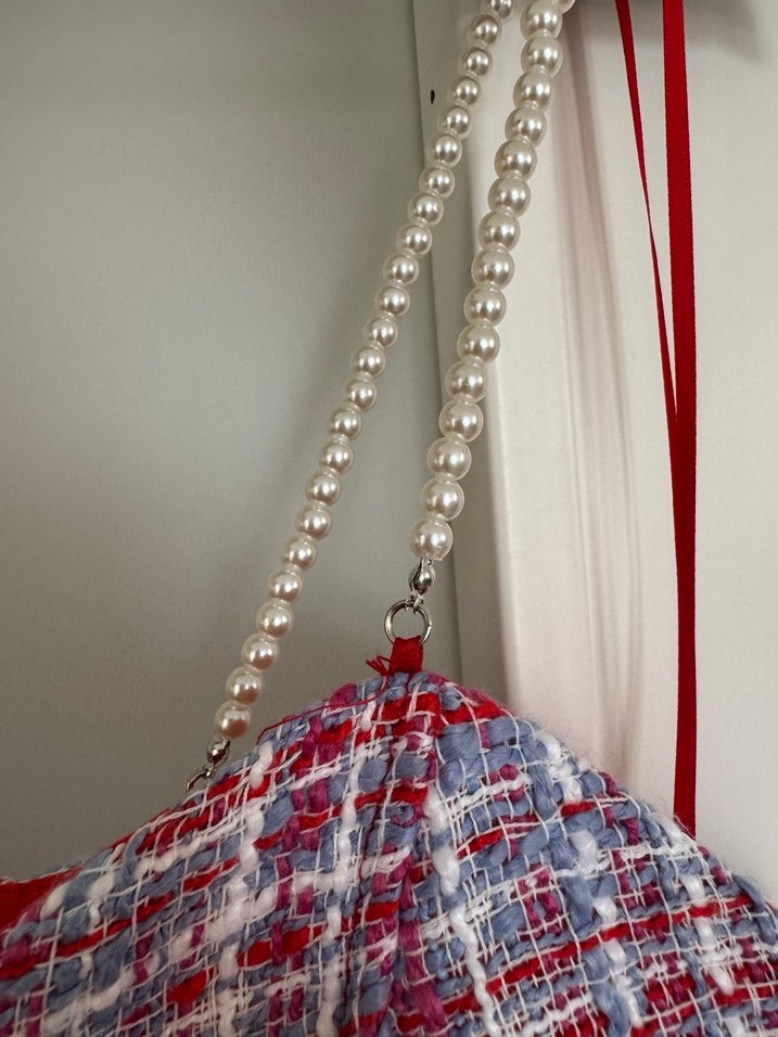 Düğmeli Mini Kırmızı Gri etek bluz takımı - Görsel 5