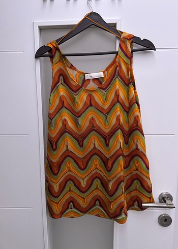 Bohem Çok Renkli Batik Desenli bluz ceket takımı - Görsel 5