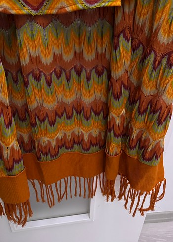 Bohem Çok Renkli Batik Desenli bluz ceket takımı - Görsel 4