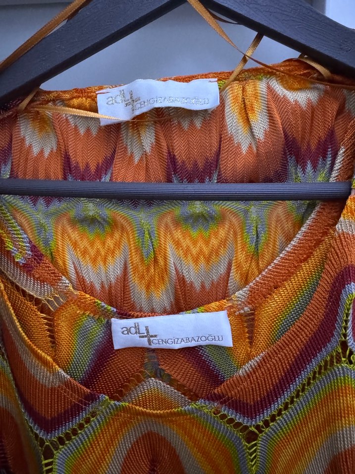 Bohem Çok Renkli Batik Desenli bluz ceket takımı - Görsel 2