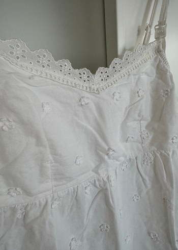 Beyaz Bohem Midi Kadın Sabahlık - Görsel 3