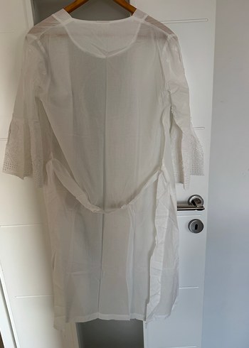 Beyaz Bohem Midi Kadın Sabahlık - Görsel 10