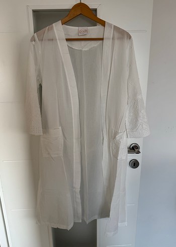 Beyaz Bohem Midi Kadın Sabahlık - Görsel 7