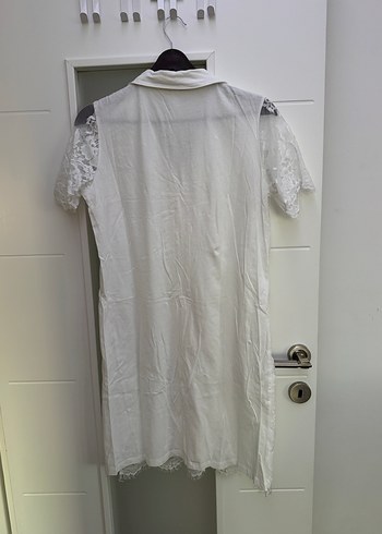 Nakışlı Beyaz Midi Kadın Elbise - Görsel 5