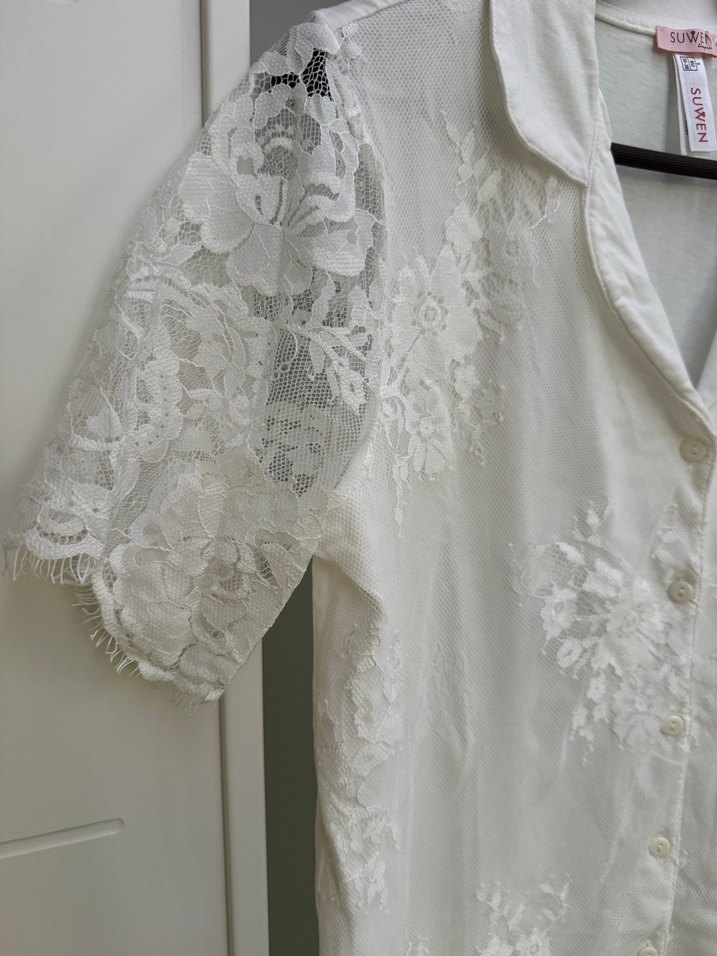 Nakışlı Beyaz Midi Kadın Elbise - Görsel 3