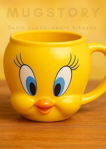 Sarı Tweety Figürlü Renkli Kupa