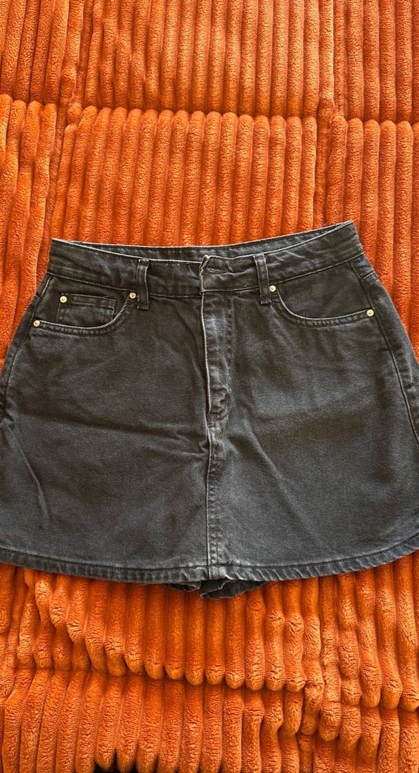 Gri Denim Cepli Mini Etek - Görsel 2