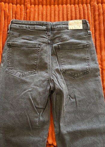 Kadın Gri Kemerli Denim Pantolon - Görsel 4