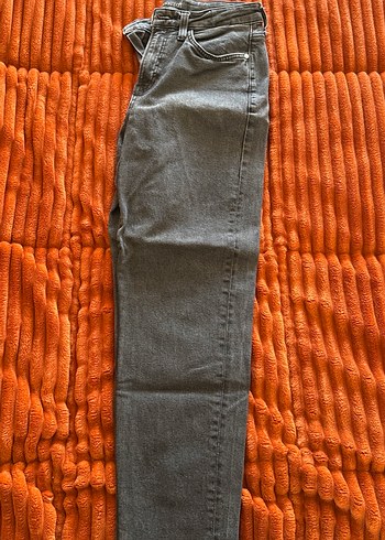 Kadın Gri Denim Normal Boy Kot Pantolon - Görsel 5