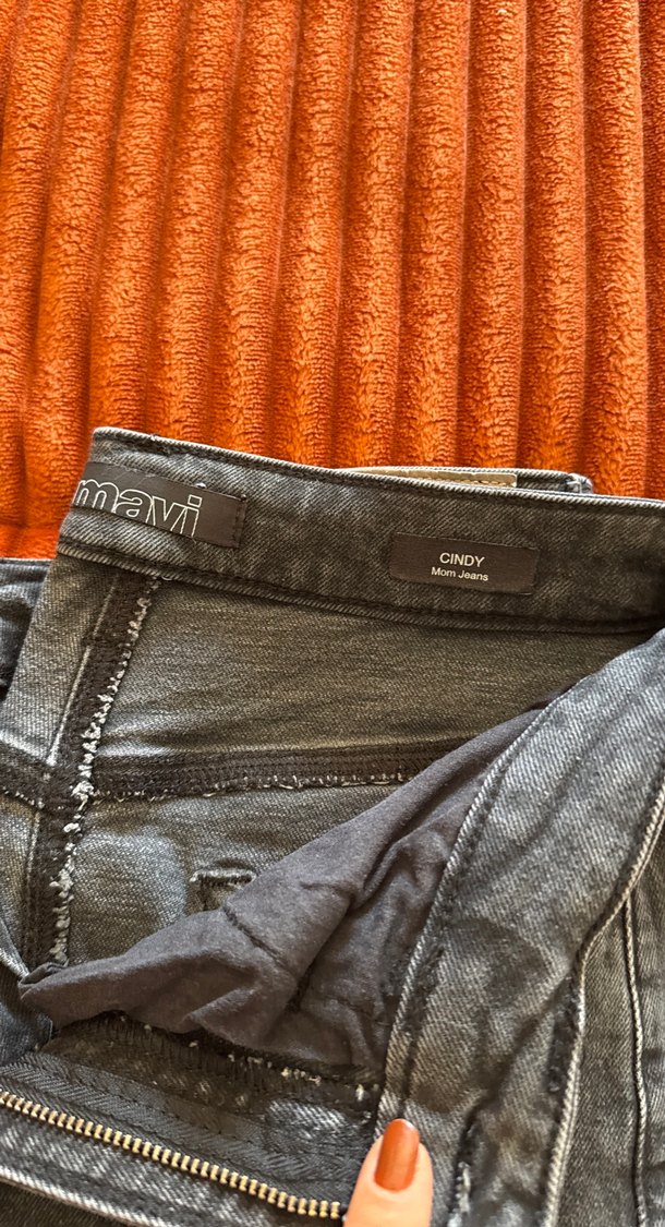 Kadın Gri Denim Normal Boy Kot Pantolon - Görsel 2