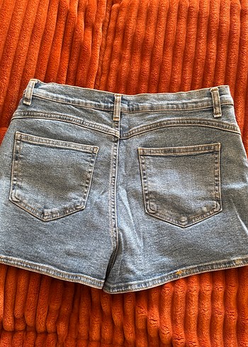 Kadın Gri Mini Denim Şort - Görsel 3