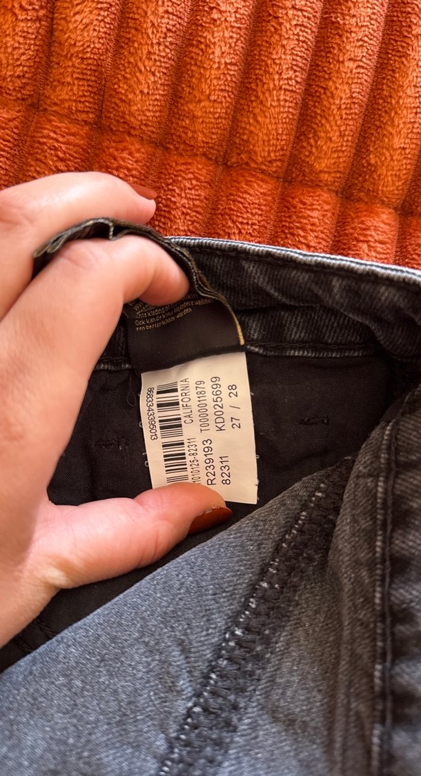 Kadın Gri Kemerli Denim Pantolon - Görsel 4