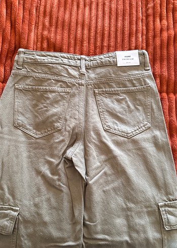 Kadın Keten Gri Bol Kesim Kemerli Pantolon - Görsel 4