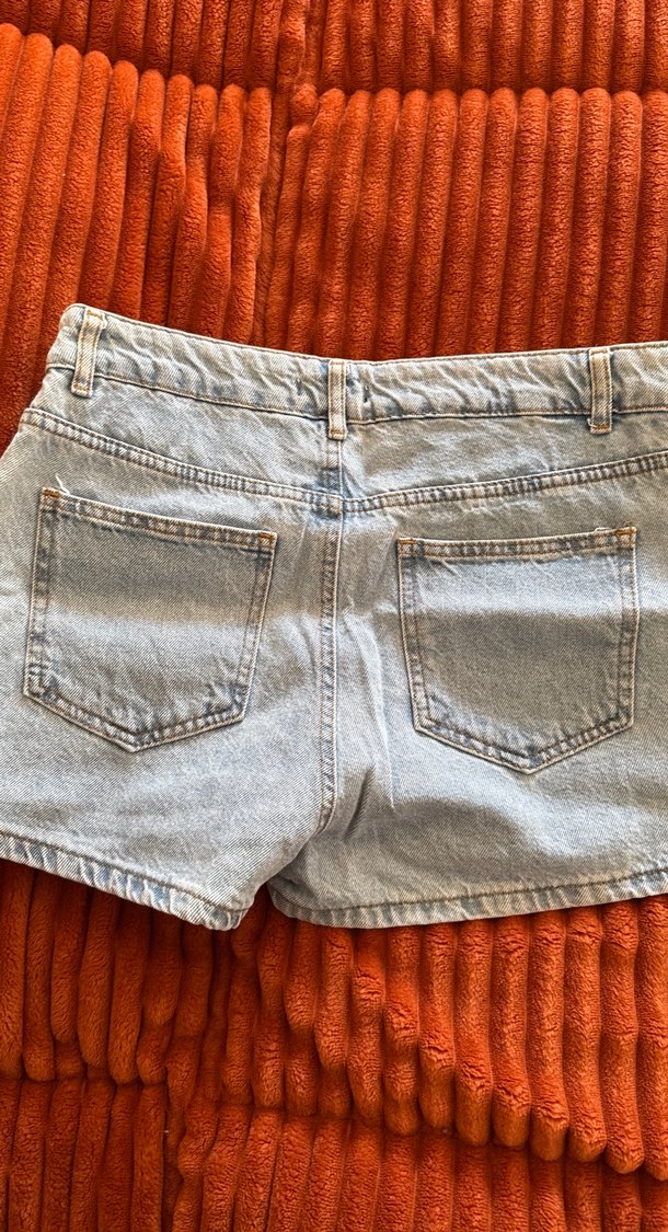 Gri Midi Kadın Kot Şort - Görsel 2