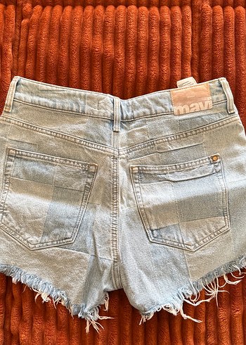 Buz mavi Renkli Salaş Mini Denim Şort - Görsel 2