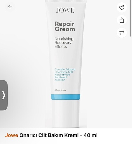 Jowe onarıcı krem
