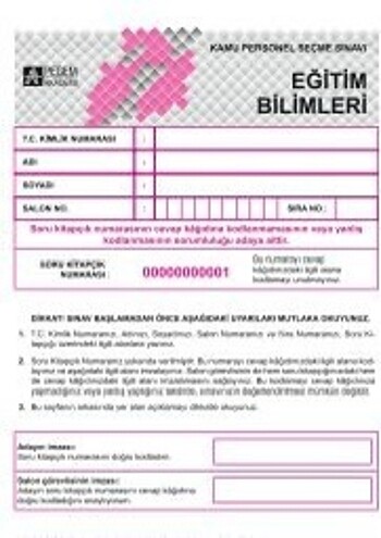 EĞİTİM BİLİMLERİ TÜRKİYE GENELİ DENEME