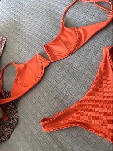 m Beden turuncu Renk V bikini takımı 